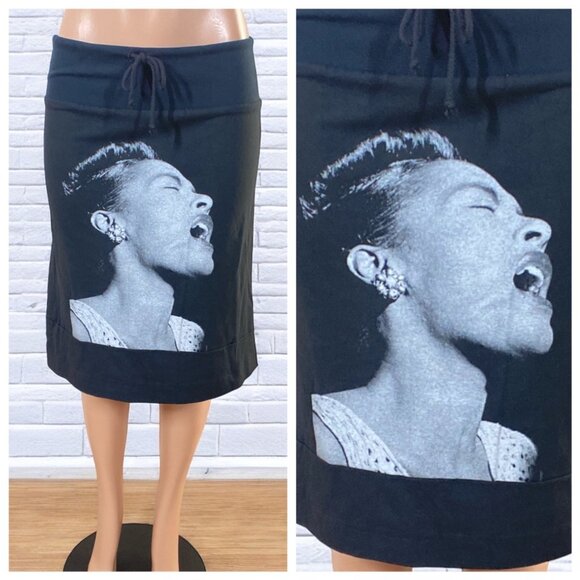 NWOT Billie Holiday Singing Skirt Black Size Large - Picture 2 of 8